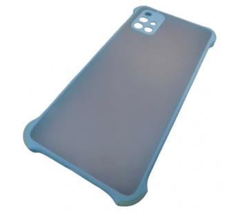                                     Чехол силикон-пластик Samsung A71 прозрачный с защитой по краям бирюзовый*#2065614