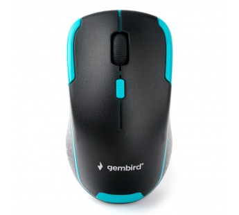 Мышь компьютерная беспроводная "Gembird" MUSW-410, 3кнопки + колесо-кнопка, 1600DPI, чёрно-бирюзовый#1664396