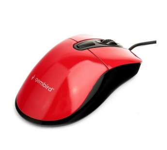 Мышь компьютерная "Gembird" MOP-415-R, USB, 3кн.+колесо кнопка, 2400DPI, кабель 1,4м (красный)#1664380