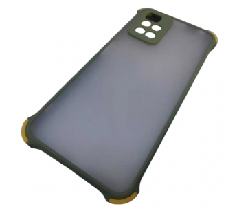                             Чехол силикон-пластик Xiaomi Redmi 10 прозрачный с защитой по краям хаки/оранжевый*#2065617