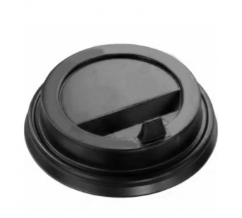 Крышка на стакан кофейный 90мм черная с клапаном KF300,400 1/50/1000шт РП#1671027