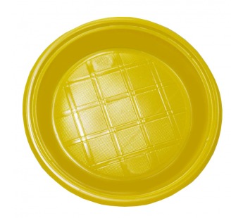 Тарелка пластиковая десертная D205мм (50шт) ПП желтая 1/50/2000шт#1668254