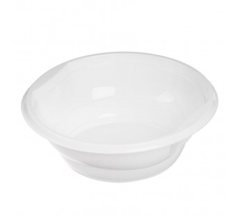 Тарелка пластиковая суповая 500мл (50шт) ПП белая 1/50/1000шт#1668389
