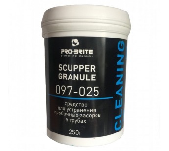 Средство для чистки труб 250г Pro-brite SCUPPER-GRANULE 097-025 в гранулах в баночке 1/10шт#1674804