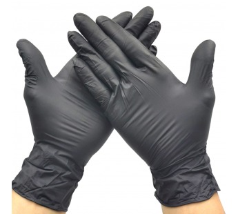 Перчатки нитриловые L (100шт) черные BENOVY 1/10уп  #1678594