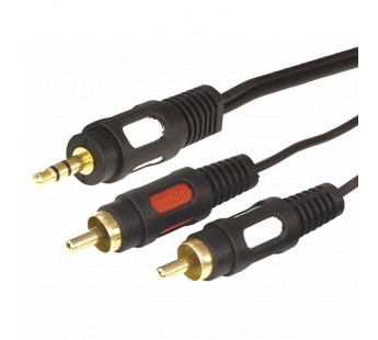 Шнур 2RCAшт. - шт.3,5мм 1,5м Gold "Rexant"#1859288