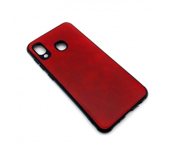 Чехол Samsung A20/A30/M10S (2019) Кожа Красный#1665713