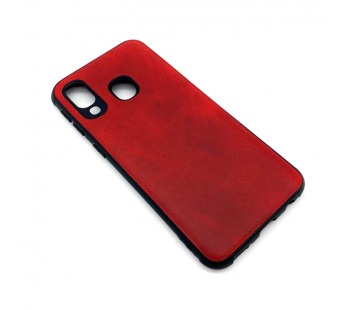Чехол Samsung A40 (2019) Кожа Красный#1665693