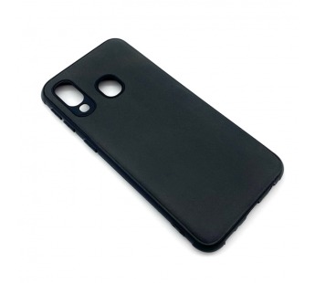 Чехол Samsung A40 (2019) Кожа Черный#1665686