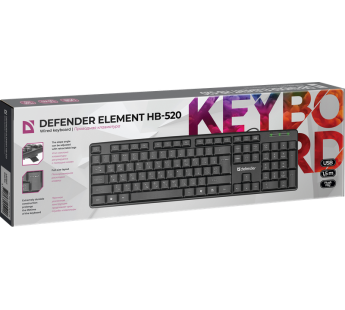 Клавиатура DEFENDER Element HB-520, USB, чёрная#1882710