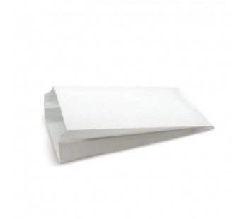 Пакет бумажный 17*9+4см плоское дно, белый, б/печати, Ж  1/100/2000шт#1673774