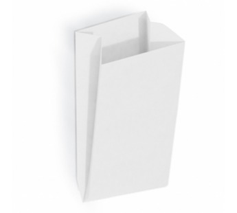 Пакет бумажный 25*14+6см плоское дно, белый 40г, б/печати 1/100/3000шт#1673780