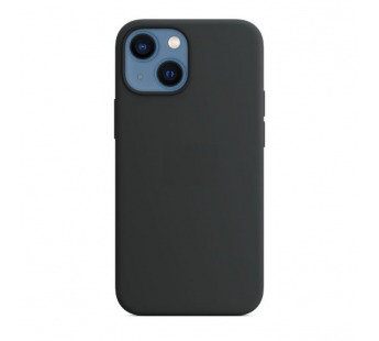 Жесткий силиконовый чехол Soft Touch с микрофиброй для iPhone 13 (черный)#1667579