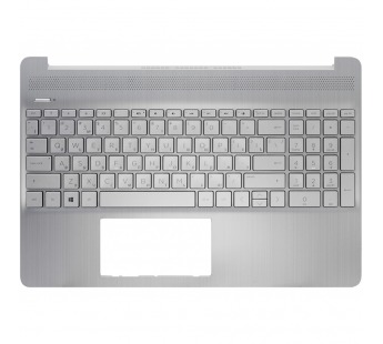 Топ-панель HP 15s-eq серебряная без подсветки (для моделей без сканера отпечатка)#1880298