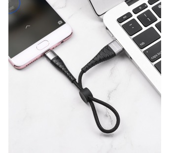 Кабель USB - micro USB Borofone BX32 Munificent 25см 2,4A (black) (133672)#1673392