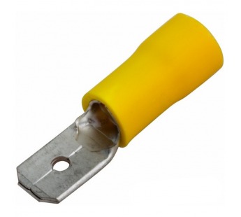 Клемма плоская изолированная штекер жёлтая 6.3 мм 4-6 кв. мм. (РПи-п 6.0-(6.3)) "Rexant"#1747169