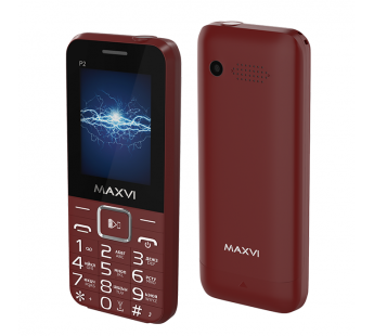                 Мобильный телефон Maxvi P2 Wine Red (2,4"/0,3МП/2700mAh)#1678790