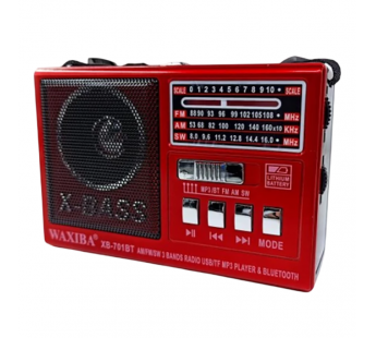                         Радиоприемник Waxiba XB-701BT (встроеный фонарик) красный#2142644