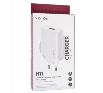 СЗУ VIXION H11 (1-USB) Quick Charger 3.0 (белый)#1994761