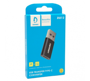 Переходник DENMEN DU13 USB - Type C (черный)#1941084
