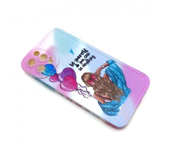 Чехол iPhone 12 Pro Силикон Print (Girl and Balloons) Colorful#1680474