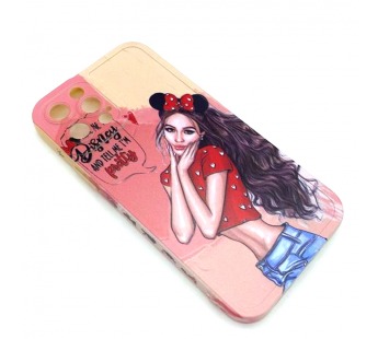 Чехол iPhone 12 Pro Силикон Print (Girl and Bow) Colorful#1680475