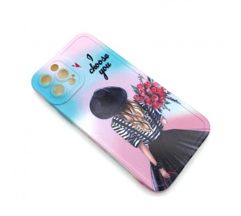 Чехол iPhone 12 Pro Силикон Print (Girl in Hat) Colorful#1680478
