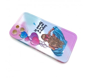 Чехол iPhone 13 Силикон Print (Girl and Balloons) Colorful#1680449