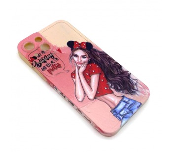 Чехол iPhone 13 Силикон Print (Girl and Bow) Colorful#1680450