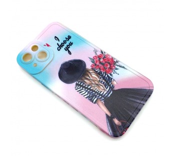 Чехол iPhone 13 Силикон Print (Girl in Hat) Colorful#1680453