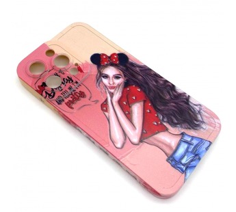 Чехол iPhone 13 Pro Силикон Print (Girl and Bow) Colorful#1680443