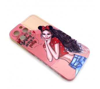 Чехол iPhone 13 Pro Max Силикон Print (Girl and Bow) Colorful#1680440