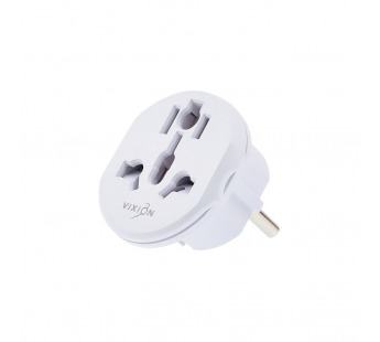 Переходник для розетки VIXION AD72 UK/US/CN - EU с заземлением 16A (белый)#2068200