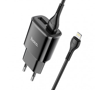 СЗУ HOCO C88A Star round (2-USB/2.4A) + Lightning кабель (1м) (черный)#1685887