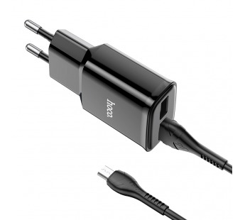 СЗУ HOCO C88A Star round (2-USB/2.4A) + micro USB кабель (1м) (черный)#1685898