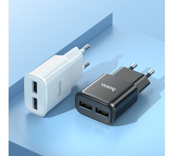 СЗУ HOCO C88A Star round (2-USB/2.4A) + micro USB кабель (1м) (черный)#1685899