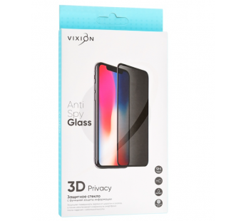 Защитное стекло 3D PRIVACY для iPhone 13/13 Pro/14 (черный) (VIXION)#1804432