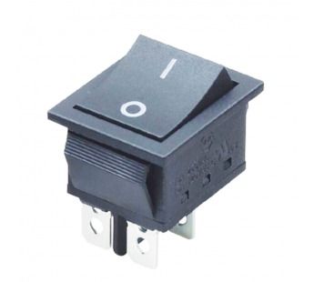 Переключатель широкий без подсветки KCD4-101/4P on-off 4 контакта 15A, 250В (серый)#1704228