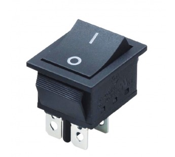 Переключатель широкий без подсветки KCD4-101/4P on-off 4 контакта 15A, 250В (чёрный)#2140534