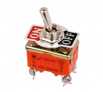 Тумблер KN 201, E-TEN 1221 on-off, 4 контакта, 10A, 250V#1704596