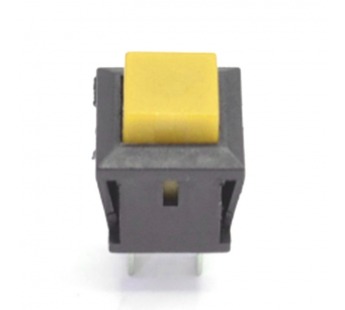 Кнопка без фиксации квадратная PBS-15В (DS-430, D-317) off-(on), 2 контакта, 1A, 250V (жёлтый)#2087297