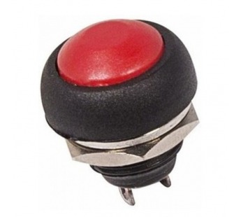 Кнопка без фиксации круглая PBS-33B off-(on), 2 контакта, 1A, 250V (красный)#2142267