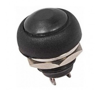 Кнопка без фиксации круглая PBS-33B off-(on), 2 контакта, 1A, 250V (чёрный)#2142269