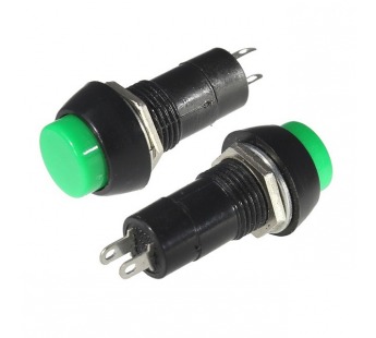 Кнопка без фиксации круглая RWD-208 (PBS11B) off-(on), 2 контакта, 1A, 250V (зелёный)#2142270