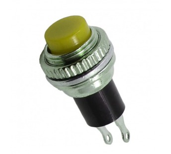 Кнопка без фиксации круглая RWD-213 (PBS-3D, DS-314)off-(on) 1А, 250В D=10,2мм (жёлтый)#2142273