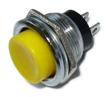 Кнопка без фиксации круглая RWD-306 (DS-212) off-(on), 2 контакта, 1A, 250V (жёлтый)#1690155