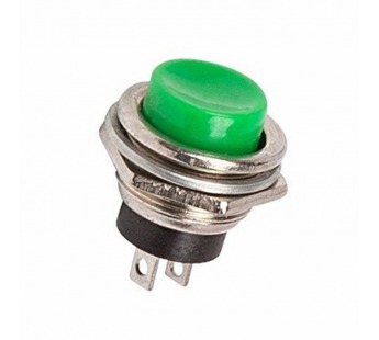 Кнопка без фиксации круглая RWD-306 (DS-212) off-(on), 2 контакта, 1A, 250V (зелёный)#2142282
