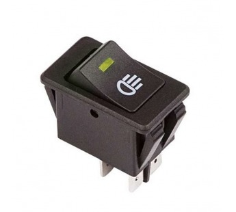 Переключатель автомобильный с индикацией ASW-17D on-off, 4 контакта 35A,12V (жёлтый светодиод)#2138002