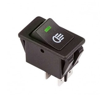 Переключатель автомобильный с индикацией ASW-17D on-off, 4 контакта 35A,12V (зелёный светодиод)#2138001