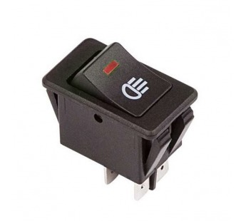 Переключатель автомобильный с индикацией ASW-17D on-off, 4 контакта 35A,12V (красный светодиод)#2138000